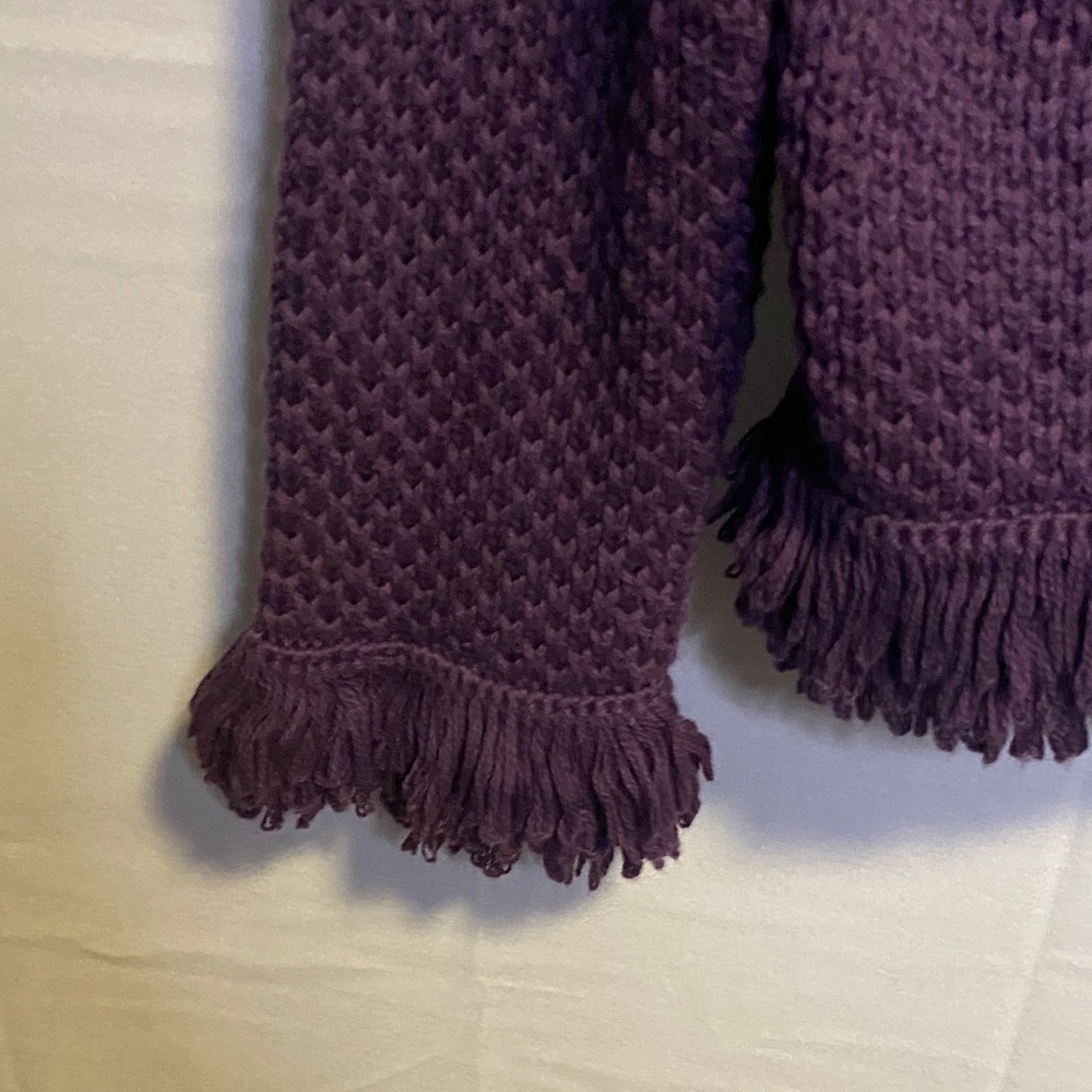 Jones New York Deep Purple Fringe Cardigan - Picture 5 of 6